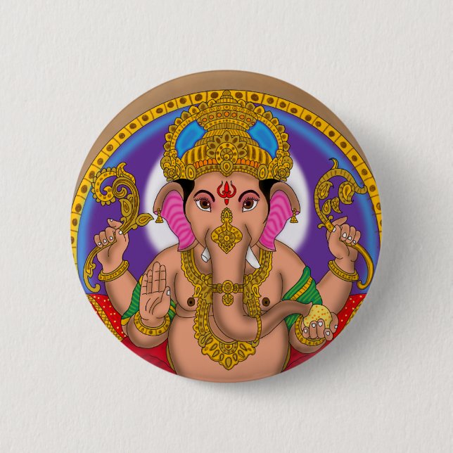 Lord Ganesha Knopf Button (Vorderseite)