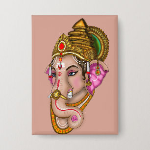 Lord Ganesha Knopf Button
