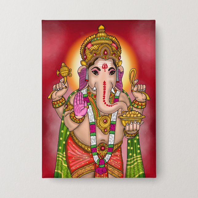 Lord Ganesha Knopf Button (Vorderseite)