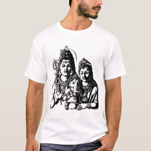 Lord Ganesha mit Shiva u. Parwati T-Shirt