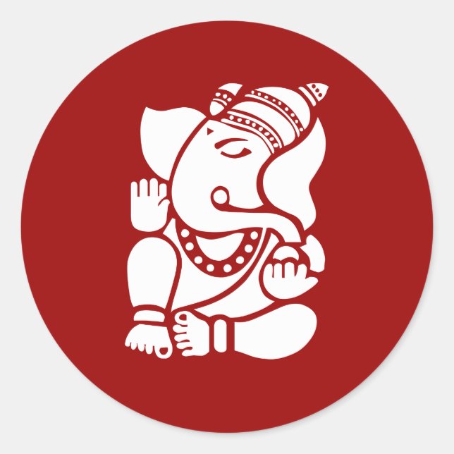 Lord Ganesha Sign Runder Aufkleber (Vorderseite)