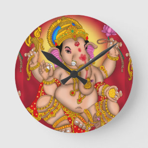 Lord Ganesha Wall Clock Runde Wanduhr