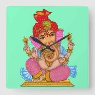 Lord Ganesha Wanduhr