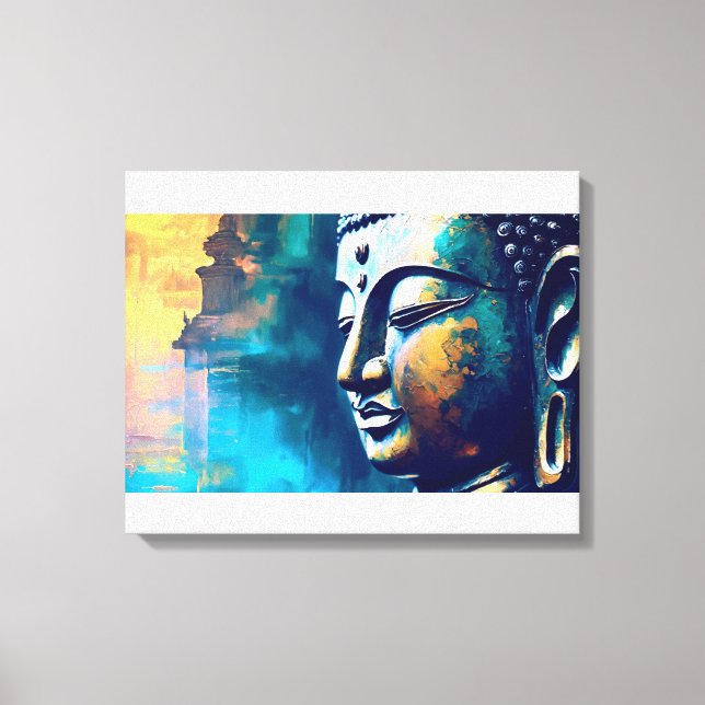 Lord Gautam Buddha Wall Leinwand Malerei (Vorderseite)