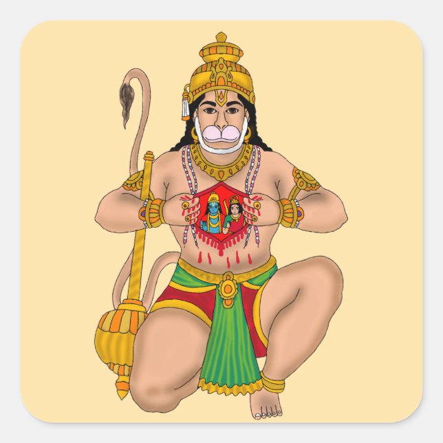 Lord Hanuman Aufkleber (Vorderseite)
