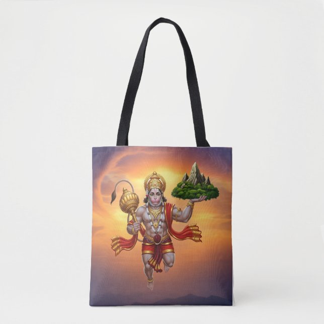 Lord Hanuman Flying Lifting Mountain Tasche (Vorderseite)