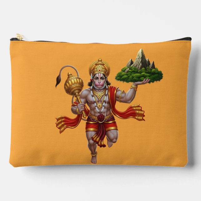 Lord Hanuman Flying Lifting Mountain Zubehörtasche (Vorderseite)