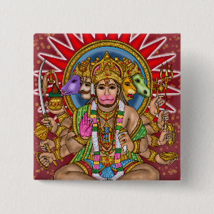 Lord Hanuman Knopf Button