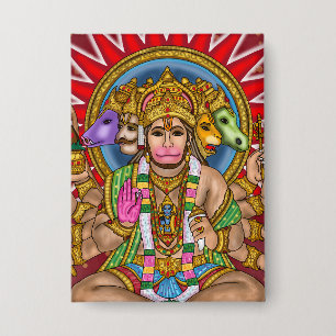 Lord Hanuman Knopf Button