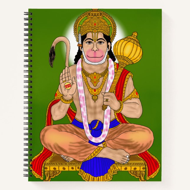 Lord Hanuman Notebook Notizbuch (Vorderseite)