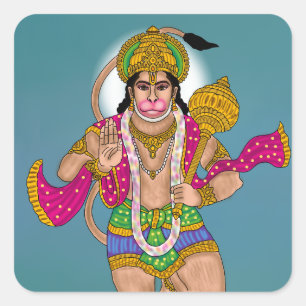 Lord Hanuman Sticker-Paket Quadratischer Aufkleber