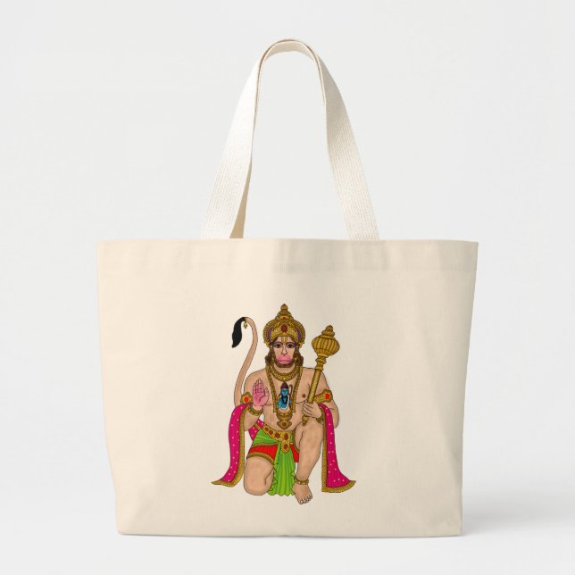 Lord Hanuman-Tragetasche Jumbo Stoffbeutel (Vorne)
