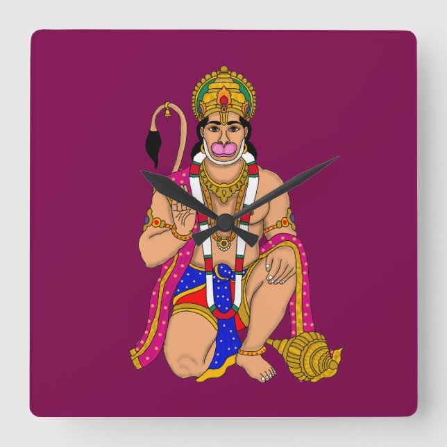 Lord Hanuman Wanduhr (Vorderseite)