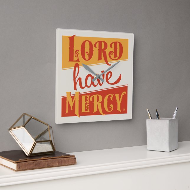 Lord Have Mercy Quadratische Wanduhr (Büro)