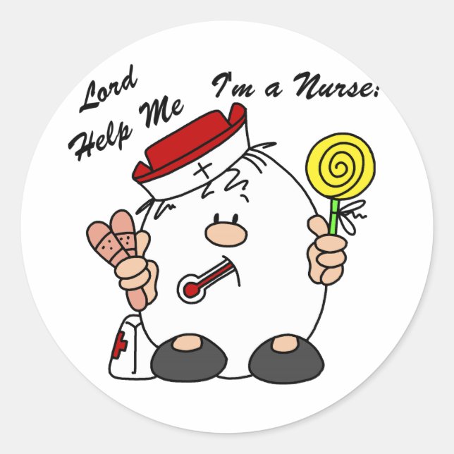 Lord Help Me I'm a Nurse Runder Aufkleber (Vorderseite)