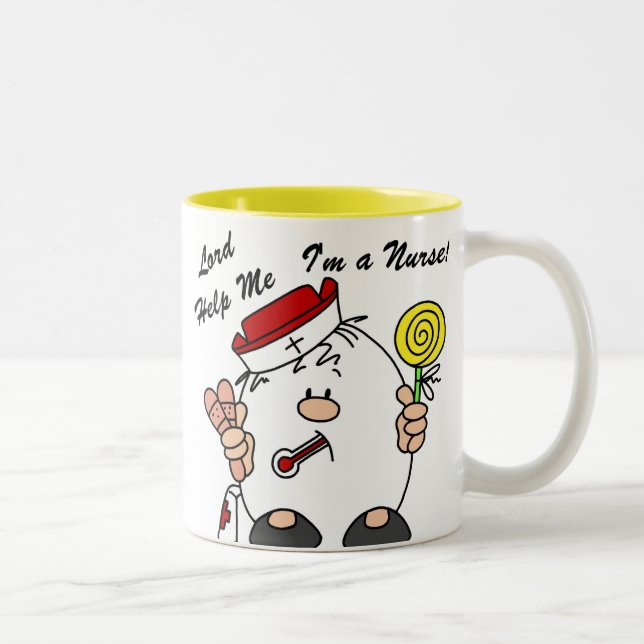 Lord Help Me I'm a Nurse Zweifarbige Tasse (Rechts)