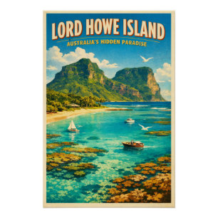Lord Howe Island, Australien, in klassischem Retro Poster