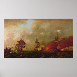 Lord Howe und Comte d'Estaing von Rhode Poster