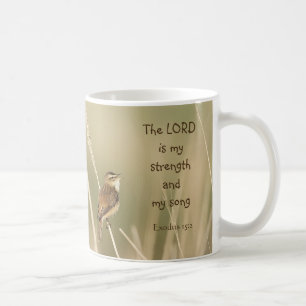 Lord is my Strength & Song Scripting Song Bird Kaffeetasse