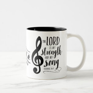 Lord ist meine Stärke und meine Lied-Tasse Zweifarbige Tasse