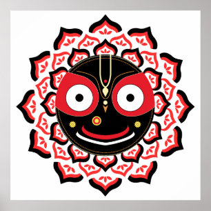 Lord Jagannath Gesicht Chakra Hindu-Gottheit Poster