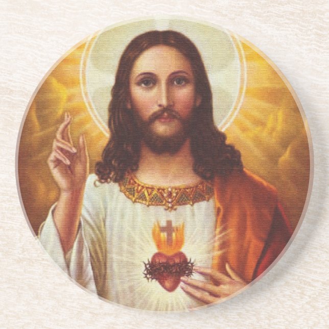 Lord Jesus Christus und das heilige Herz Untersetzer (Vorne)