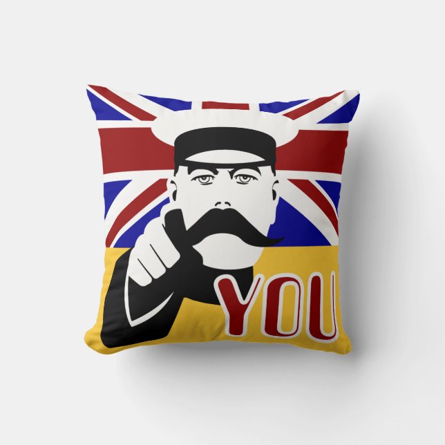 Lord Kitchener Retro Pop Art Gewerkschaft Jack Kis Kissen (Vorderseite)