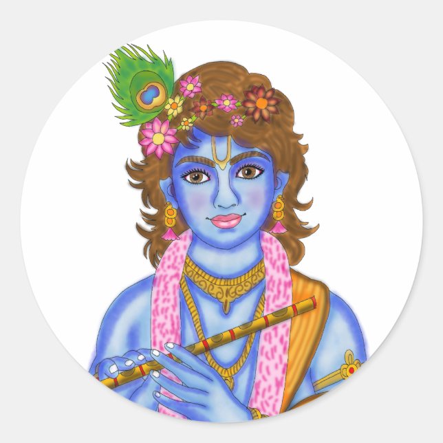 Lord Krishna Aufkleber (Vorderseite)