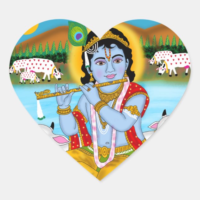 Lord Krishna Aufkleber (Vorderseite)
