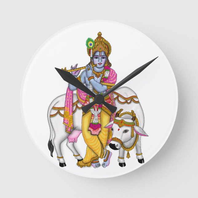 Lord Krishna Clock Runde Wanduhr (Vorderseite)