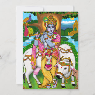 Lord Krishna Grußkarte Feiertagskarte