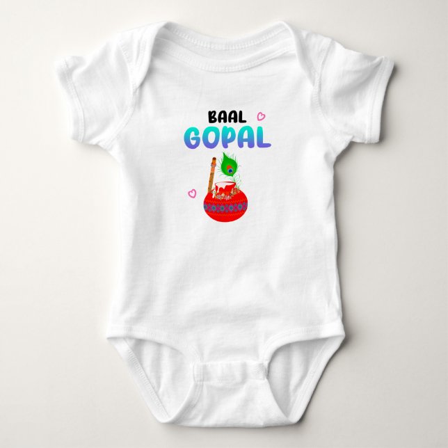 Lord Krishna Janmashtami Laddu Gopal Baby Strampler (Vorderseite)