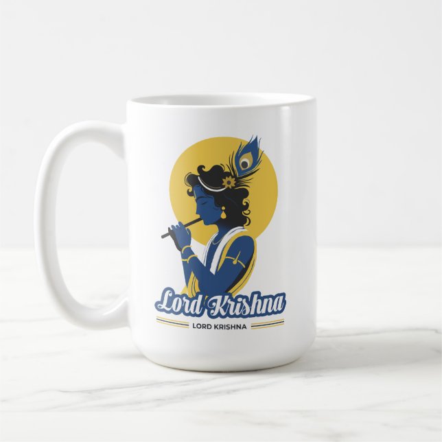 Lord Krishna Ji T - Shirt Kaffeetasse (Links)