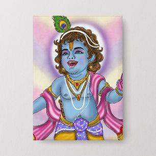 Lord Krishna Knopf Abzeichen Button