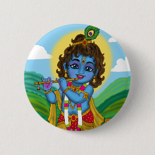 Lord Krishna Knopf Button