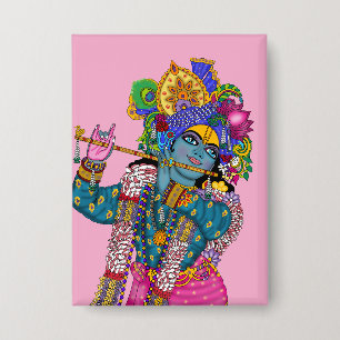 Lord Krishna Knopf Button
