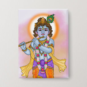 Lord Krishna Knopf Button