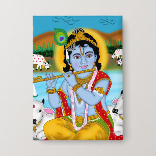 Lord Krishna Knopf Button