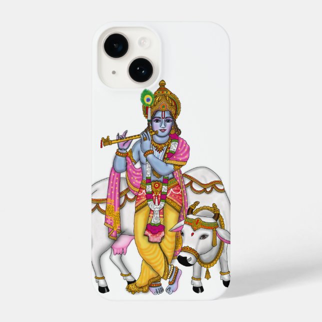Lord Krishna Phone Case iPhone 14 Hülle (Rückseite)