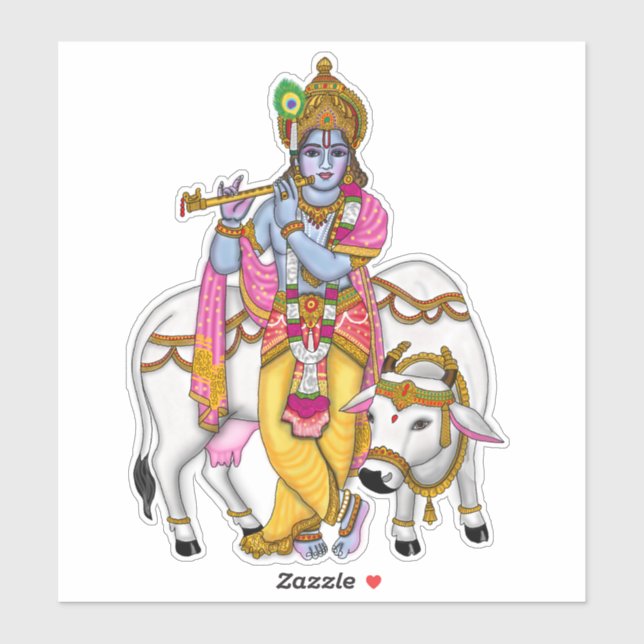 Lord Krishna Sticker (Blatt)