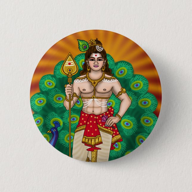 Lord Murugan Knopf Button (Vorderseite)