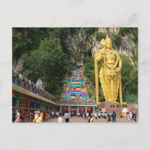 Lord Murugan & Treppe in Batu Höhlen 3 Postkarte