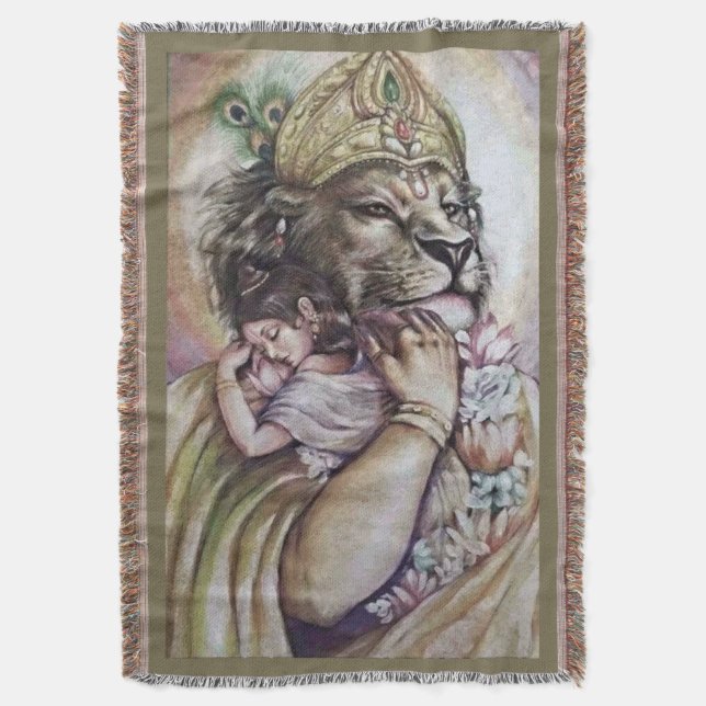 Lord Narasimha - Blanket Decke (Vorderseite Vertikal)