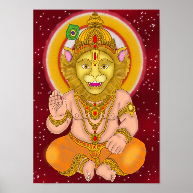 Lord Narsimha Clock Poster (Vorne)
