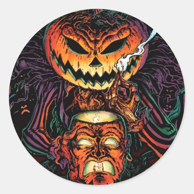 Lord O’ Lanterns Round Horror Sticker - Halloween (Vorderseite)