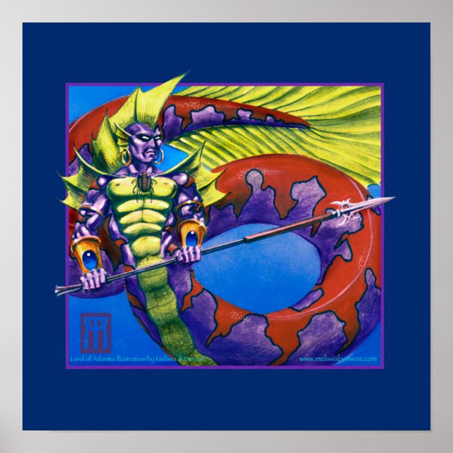 Lord of Atlantis on blue print Poster (Vorne)