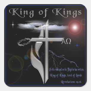 Lord of Lords King of Kings Quadratischer Aufkleber