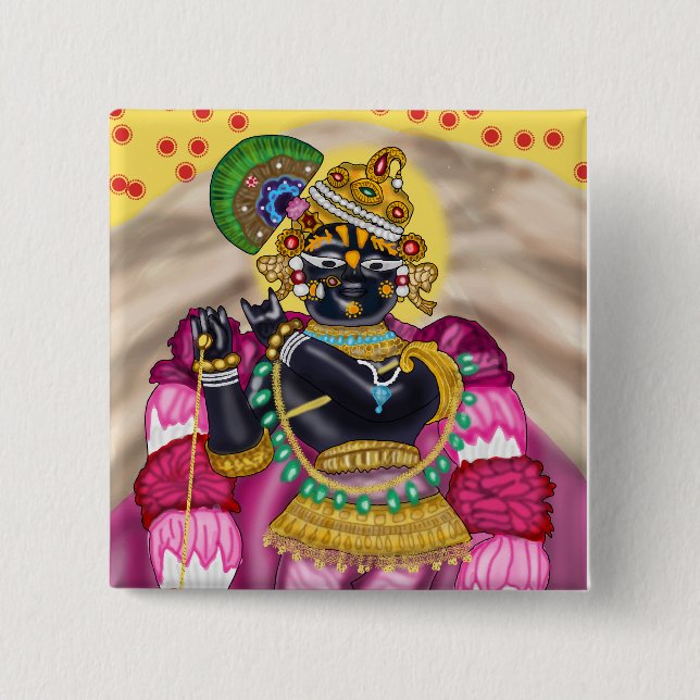 Lord Radharaman Vrindavan Knopf Button (Vorderseite)