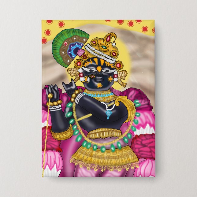 Lord Radharaman Vrindavan Knopf Button (Vorderseite)