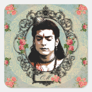 Lord Rama Indian Bollywood Yoga Meditation Gott Quadratischer Aufkleber